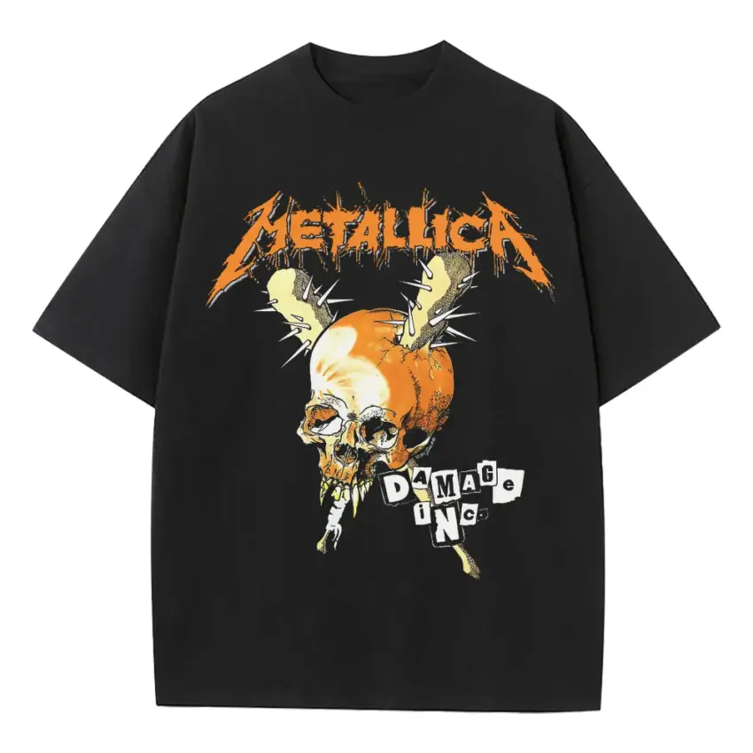 Metallica Damage Inc Heavyweight Oversized Black Graphic Tee