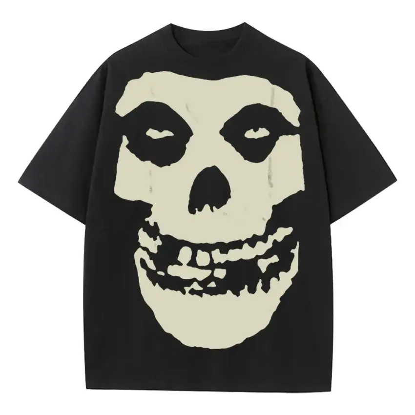 Misfits Fiend Skull Heavyweight Oversized Black Graphic Tee