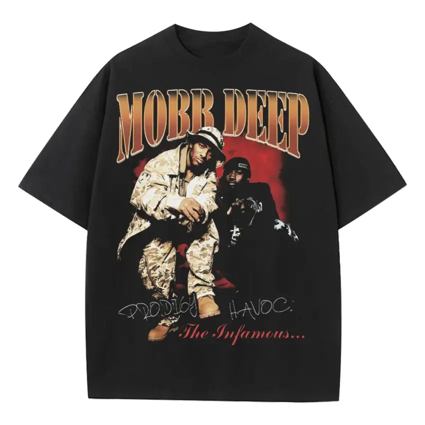 Mobb Deep The Infamous Heavyweight Oversized Black Graphic Tee