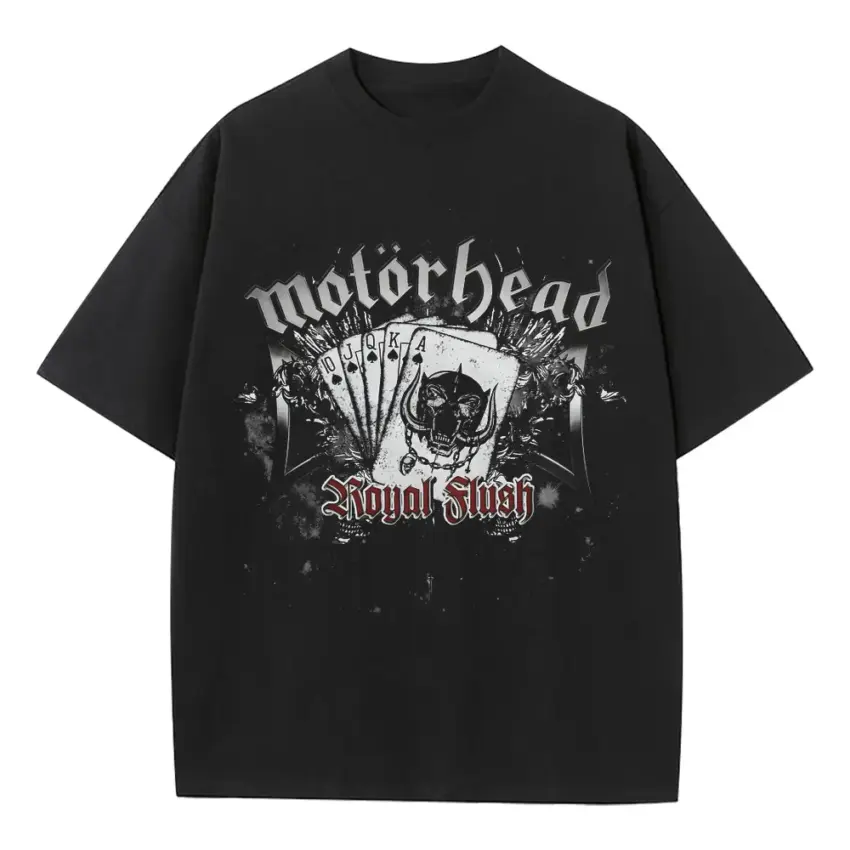 Motorhead The Ace Of Spades Heavyweight Oversized Black Graphic Tee