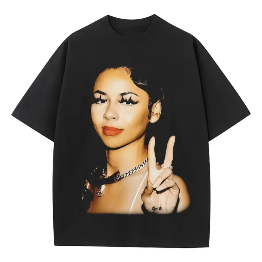 Natti Natasha Peace Sign Heavyweight Oversized Black Graphic Tee