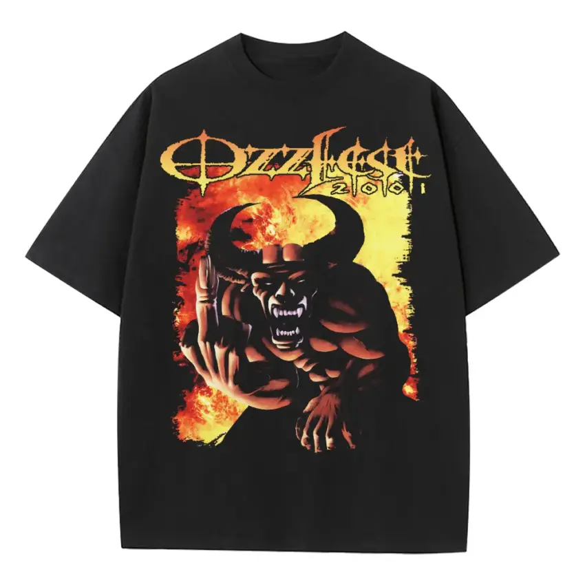 Ozzy Osbourne Bark At The Moon Heavyweight Oversized Black Graphic Tee