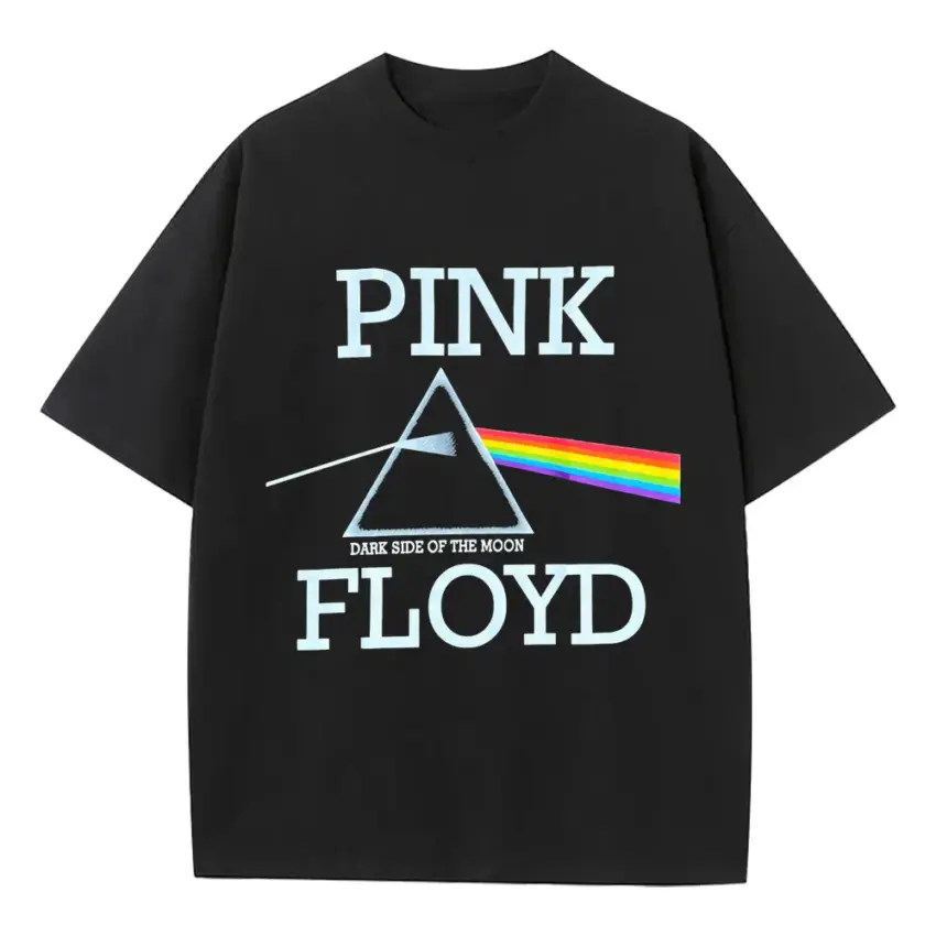 Pink Floyd Dark Side Of The Moon Heavyweight Oversized Black Graphic Tee