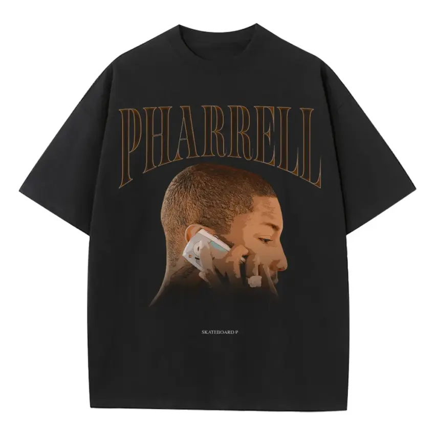Pharrell Williams In My Mind Heavyweight Oversized Black Graphic Tee