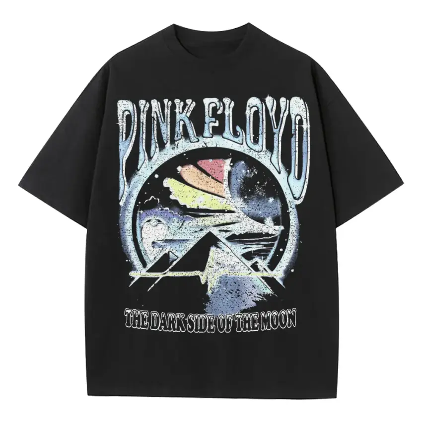 Pink Floyd Cosmic Prism Heavyweight Oversized Black Graphic Tee