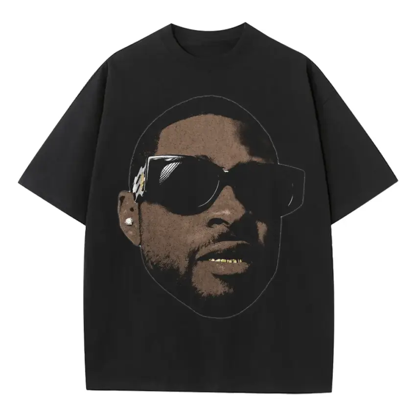 Pharrell In Shades Heavyweight Oversized Black Graphic Tee