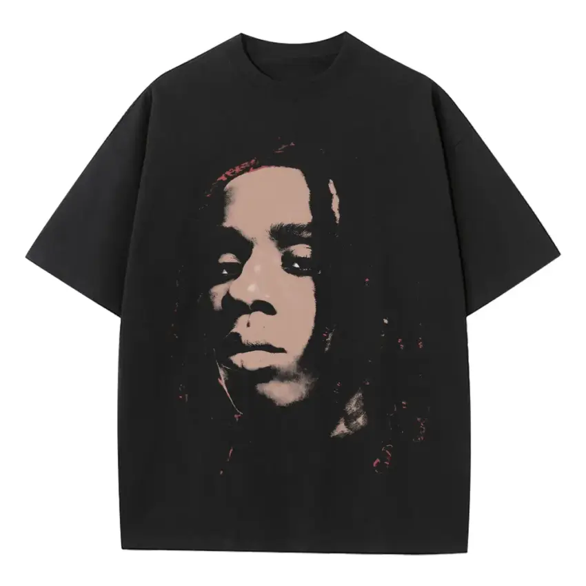 Playboi Carti Die Lit Portrait Heavyweight Oversized Black Graphic Tee
