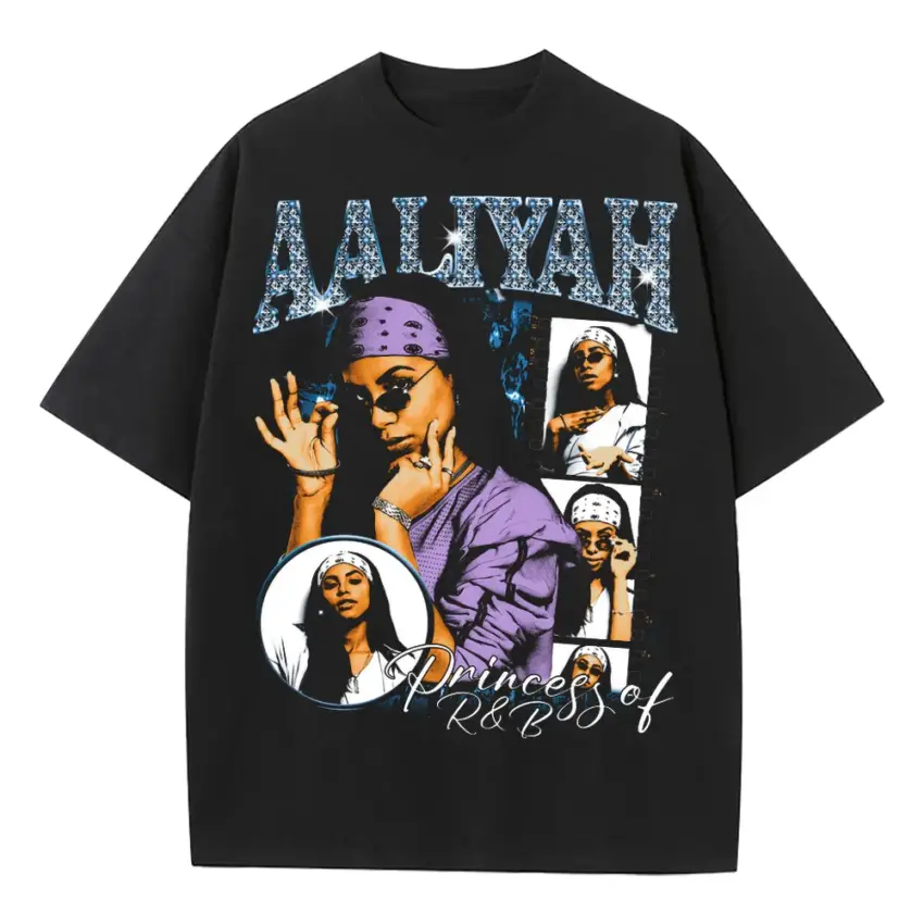 Princess Of RNB Heavyweight Oversized Black Graphic Tee