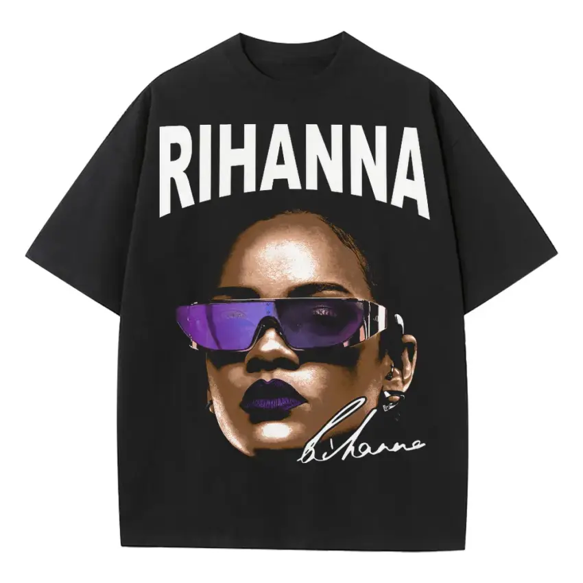 Rihanna Anti Shades Heavyweight Oversized Black Graphic Tee