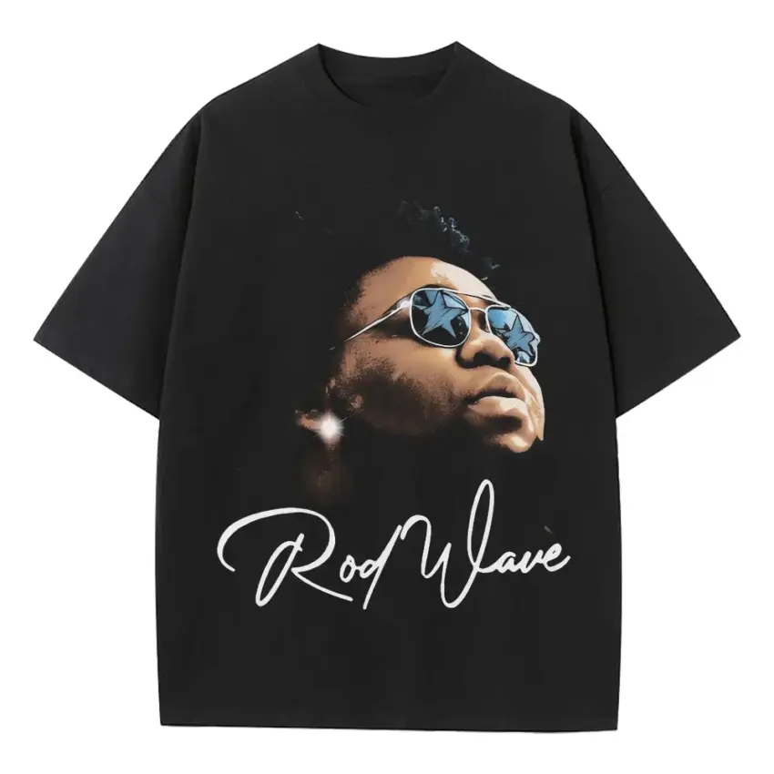 Rod Wave Soulfly Signature Heavyweight Oversized Black Graphic Tee