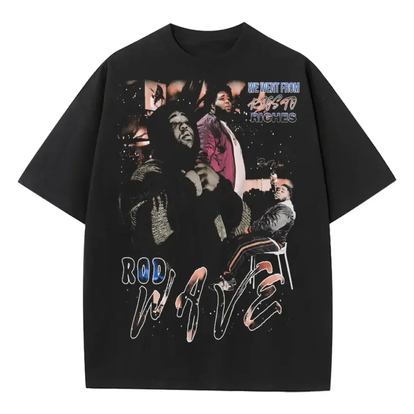 Rod Wave Pray 4 Love Heavyweight Oversized Black Graphic Tee