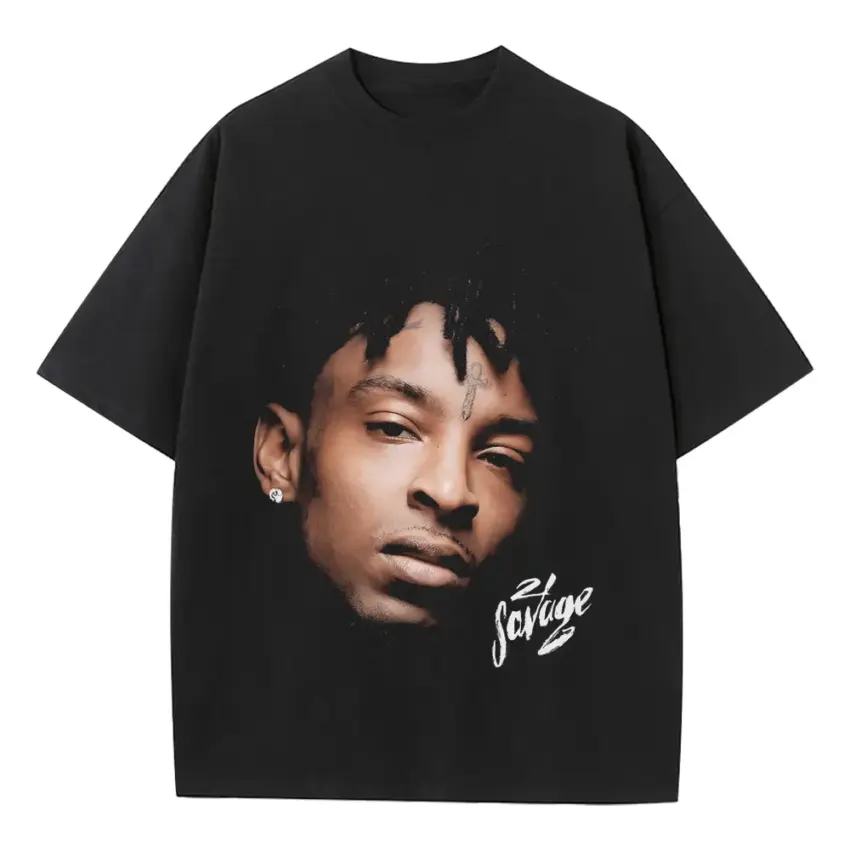 Savage Signature Portrait Heavyweight Oversized Black Graphic Tee