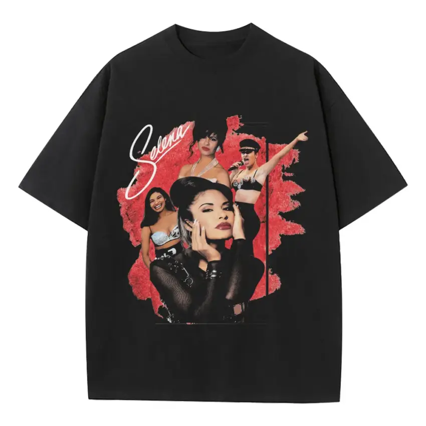 Selena Dreaming Of You Heavyweight Oversized Black Graphic Tee