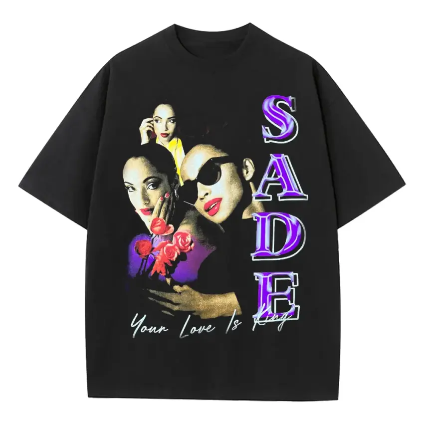 Sade Your Love Is King Heavyweight Oversized Black Graphic Tee