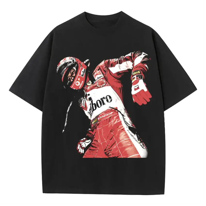 Senna McLaren Legend Heavyweight Oversized Black Graphic Tee