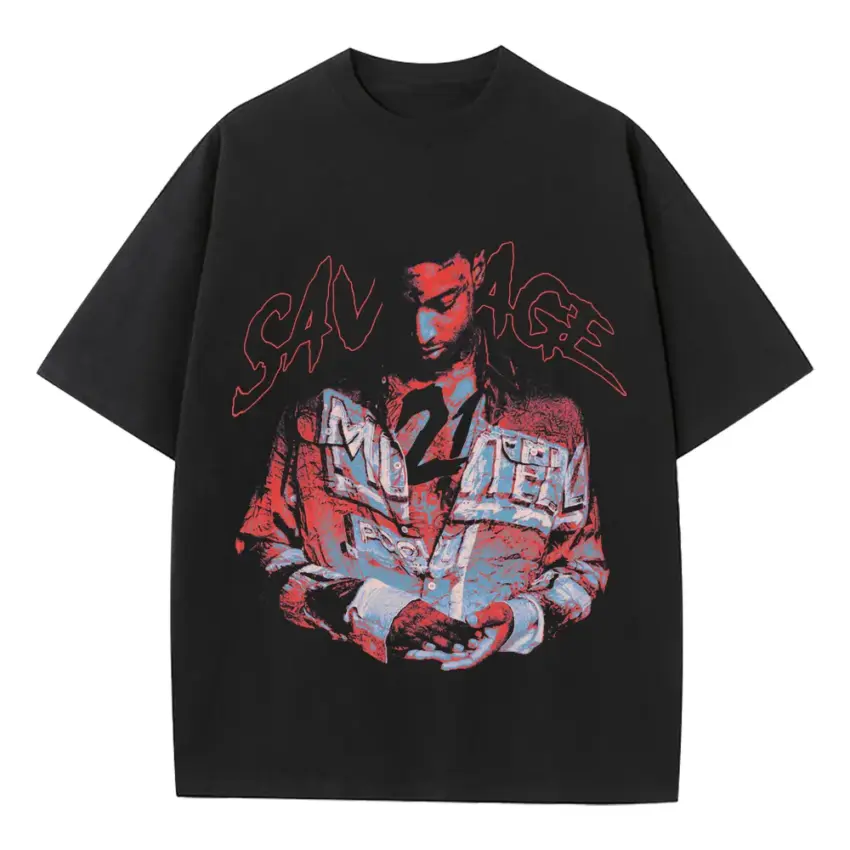 Slaughter Gang King Heavyweight Oversized Black Graphic Tee