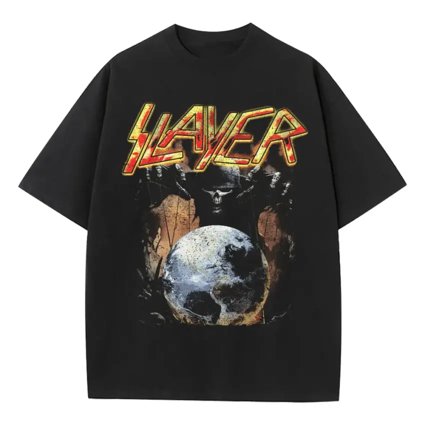 Slayer World Painted Blood Heavyweight Oversized Black Graphic Tee