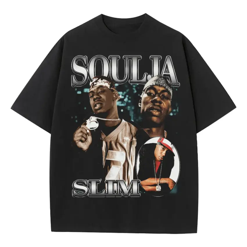 Soulja Boy Crank That Heavyweight Oversized Black Graphic Tee