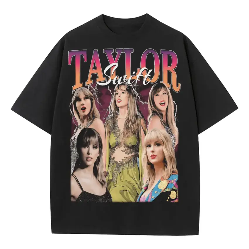 Taylor Swift Era Chronicles Heavyweight Oversized Black Graphic Tee