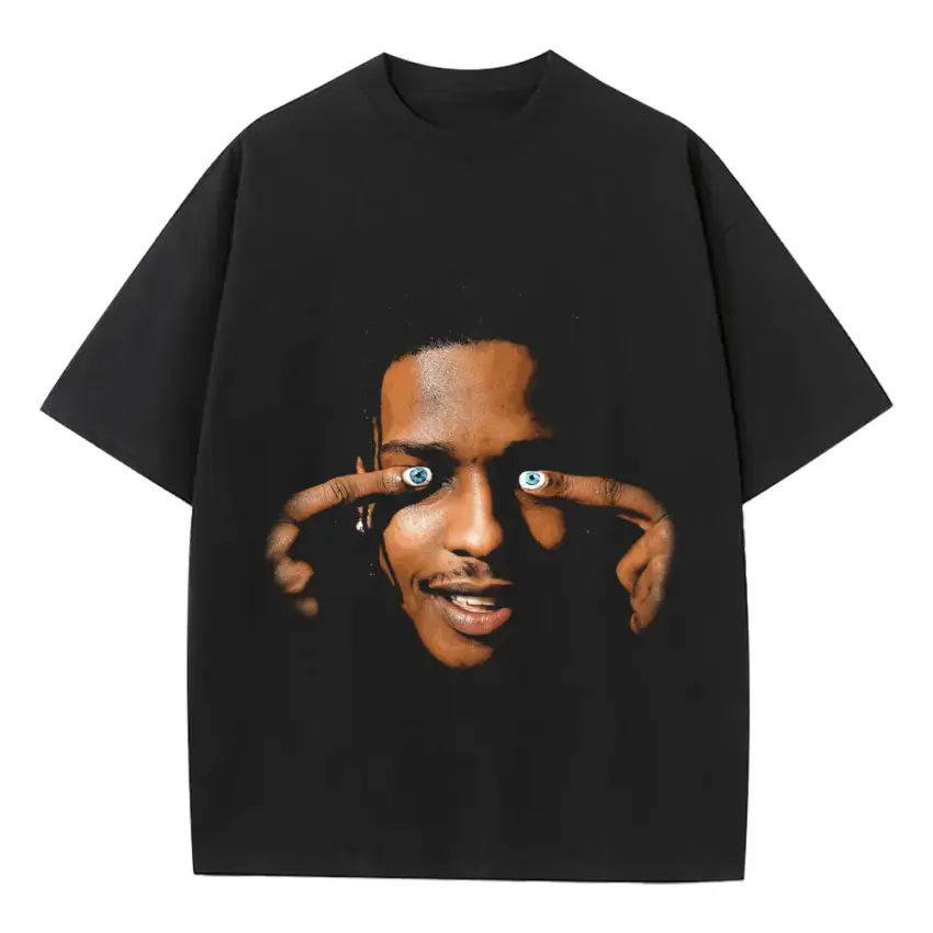 Testing Eyes Vision Heavyweight Oversized Black Graphic Tee
