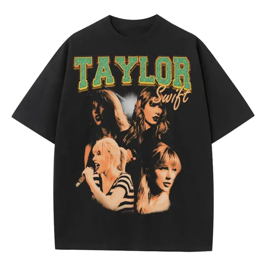 Taylor Swift The Eras Tour Heavyweight Oversized Black Graphic Tee