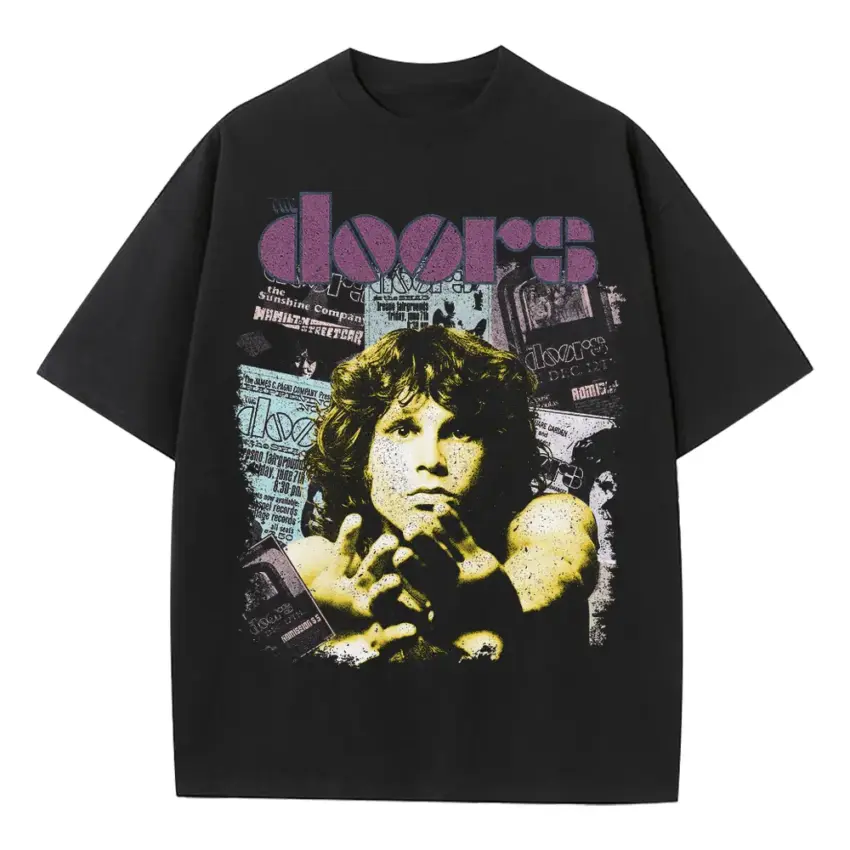 The Doors Of Perception Heavyweight Oversized Black Graphic Tee