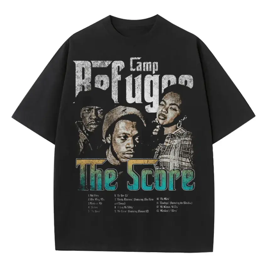 The Score Heavyweight Oversized Black Graphic Tee