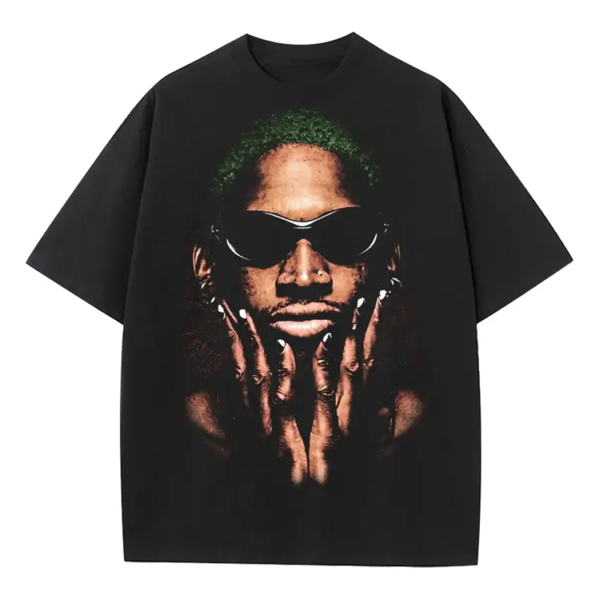 The Worm Heavyweight Oversized Black Graphic Tee