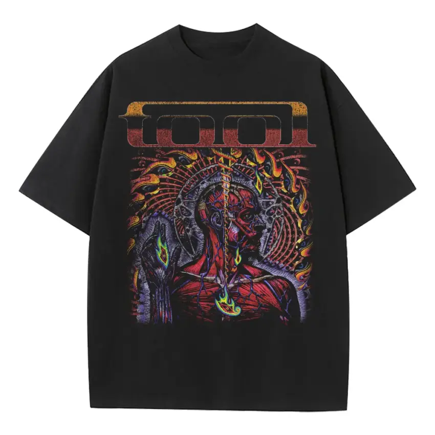 Tool Band Art Heavyweight Oversized Black Graphic Tee