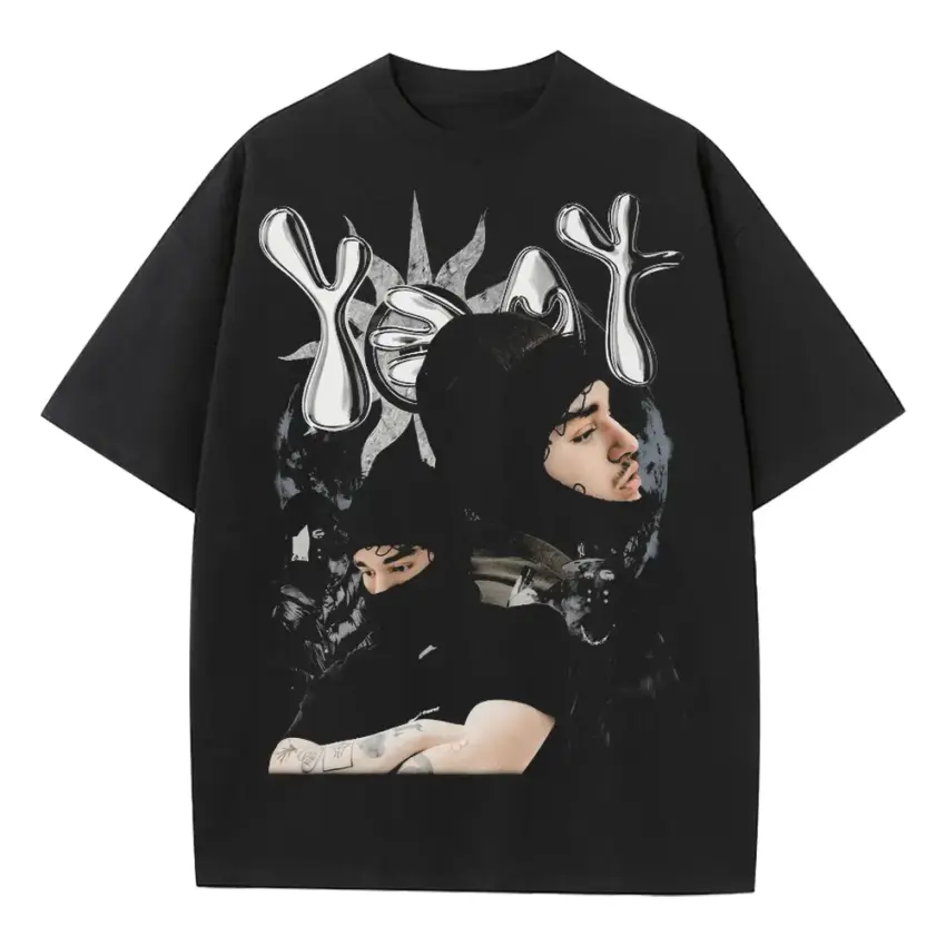 Yeat 2 Alive Tribute Heavyweight Oversized Black Graphic Tee