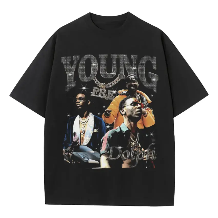 Young Dolph Role Model Heavyweight Oversized Black Graphic Tee