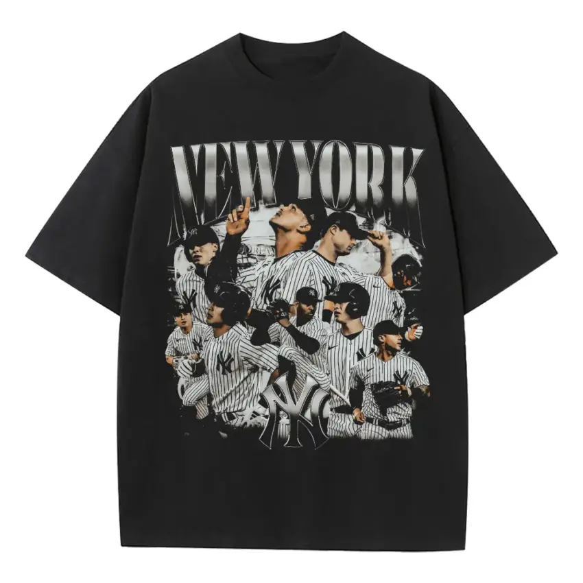 The Pinstripe Empire Heavyweight Oversized Black Graphic Tee
