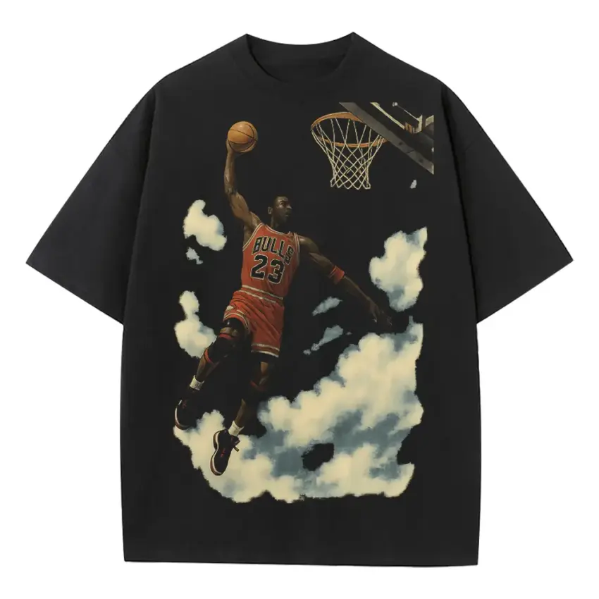 Ja Morant Above The Clouds Heavyweight Oversized Black Graphic Tee