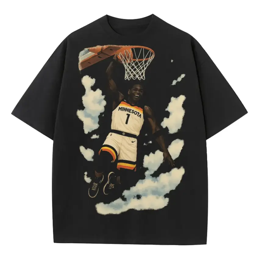 Ja Morant Flight 12 Grizzlies Heavyweight Oversized Black Graphic Tee