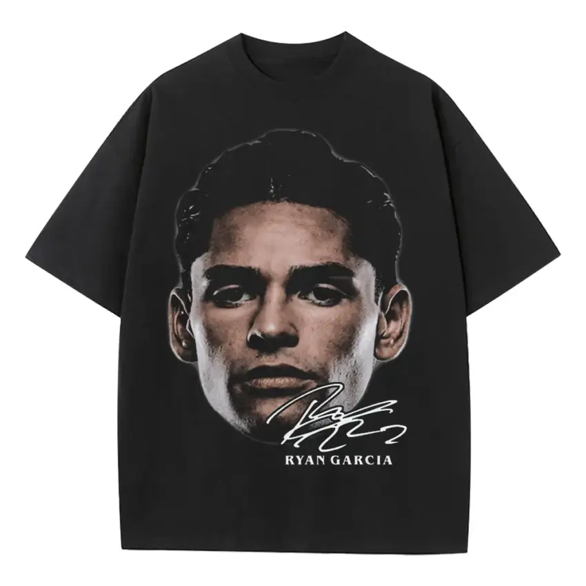 Ryan Garcia Focused Gaze Heavyweight Oversized Black Graphic Tee