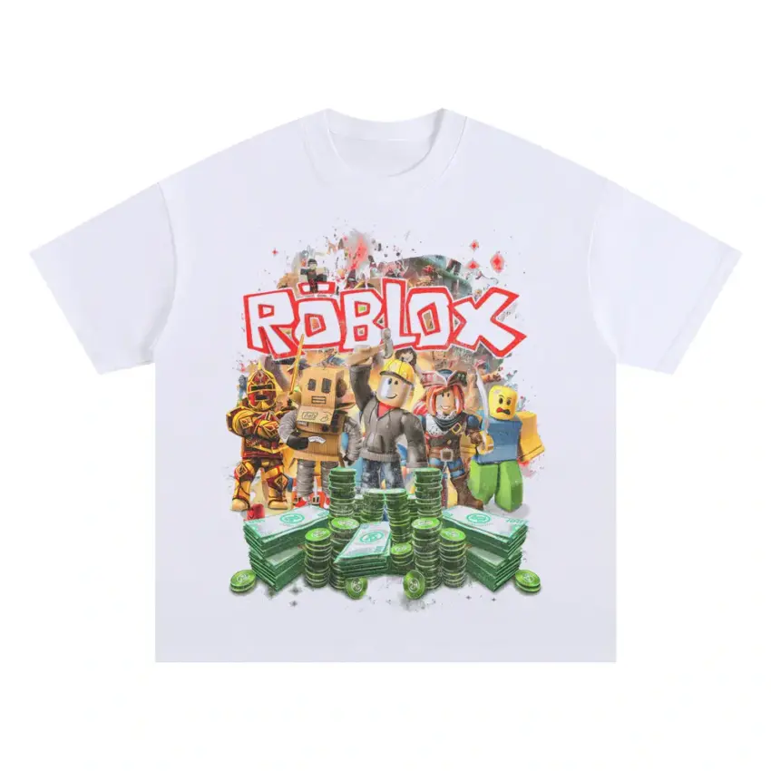 Digital Universe Adventure Oversized White Graphic Tee