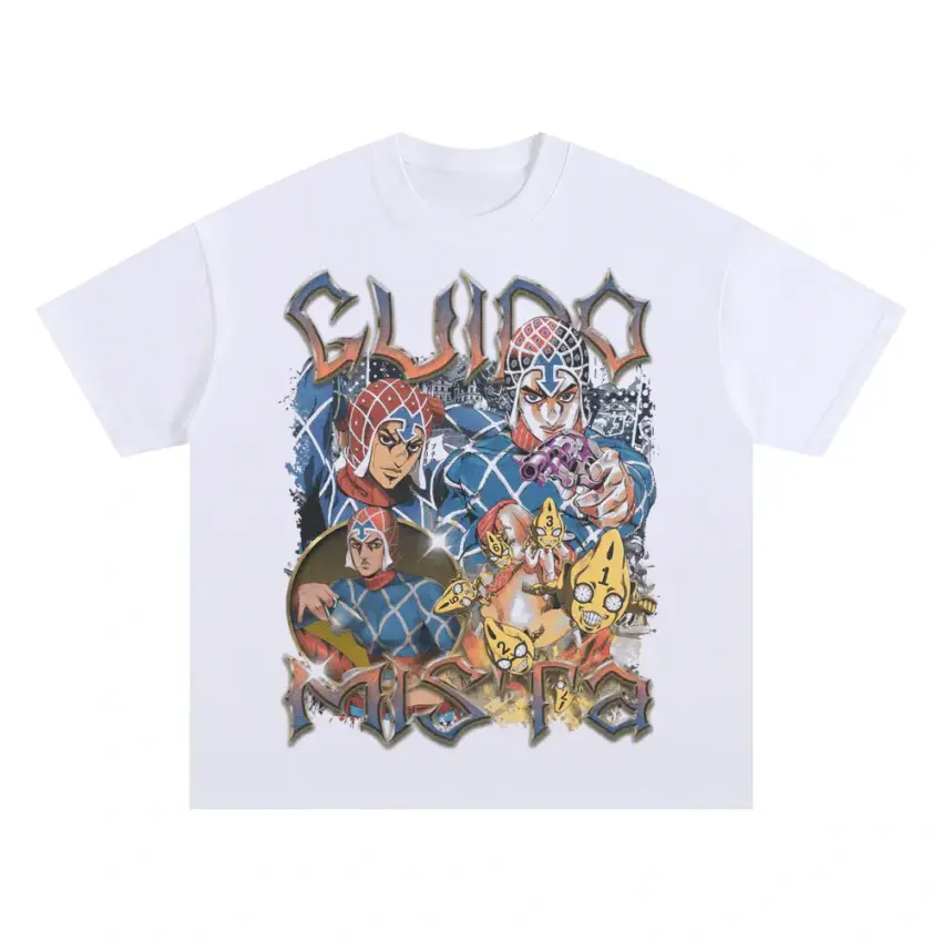 Golden Wind Requiem Oversized White Graphic Tee