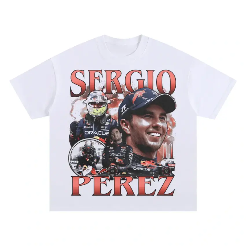 Oracle Perez Portrait Oversized White Graphic Tee