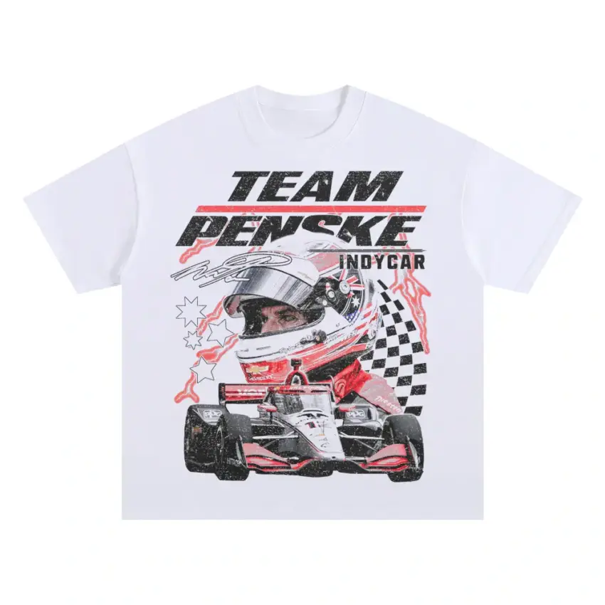 Team Penske Indycar Power Oversized White Graphic Tee