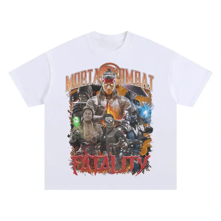 Mortal Kombat Legacy Oversized White Graphic Tee