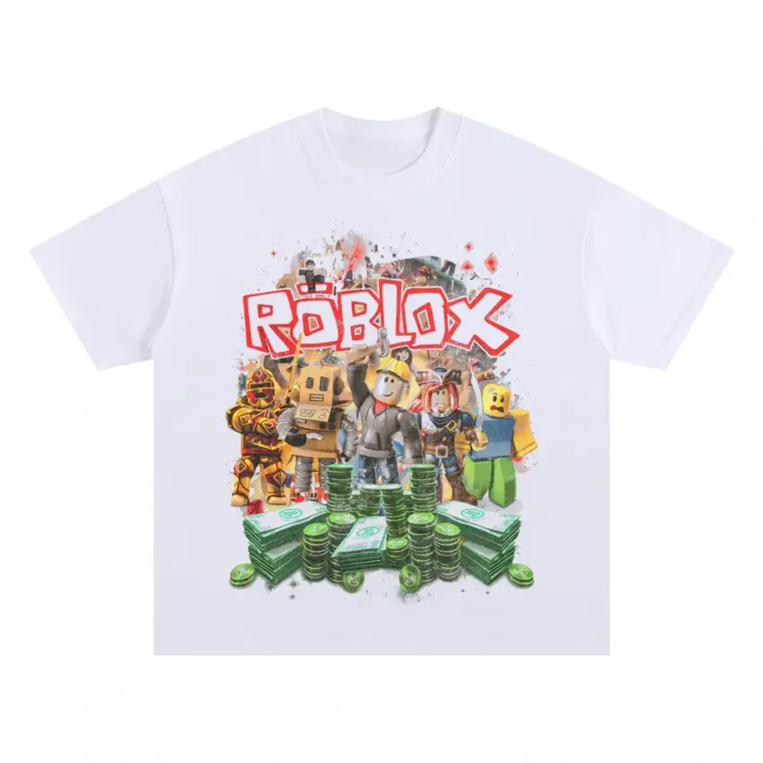 Roblox Creative Universe Oversized White Graphic Tee