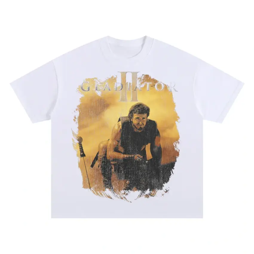 They Drew First Blood Oversized White Graphic Tee