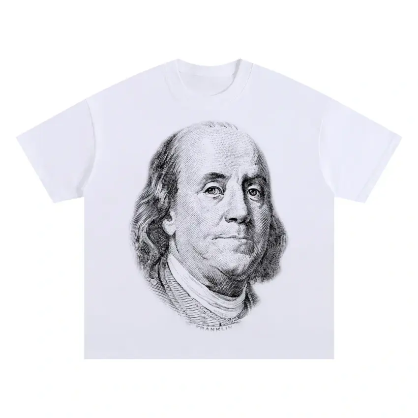 All About The Benjamins Oversized White Graphic Tee