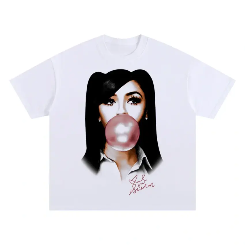 Bubblegum Bardi Oversized White Graphic Tee