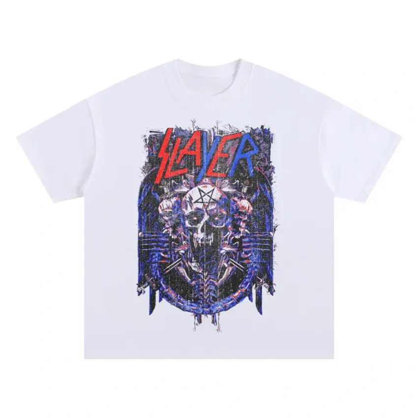 Angel Of Death Oversized White Graphic Tee