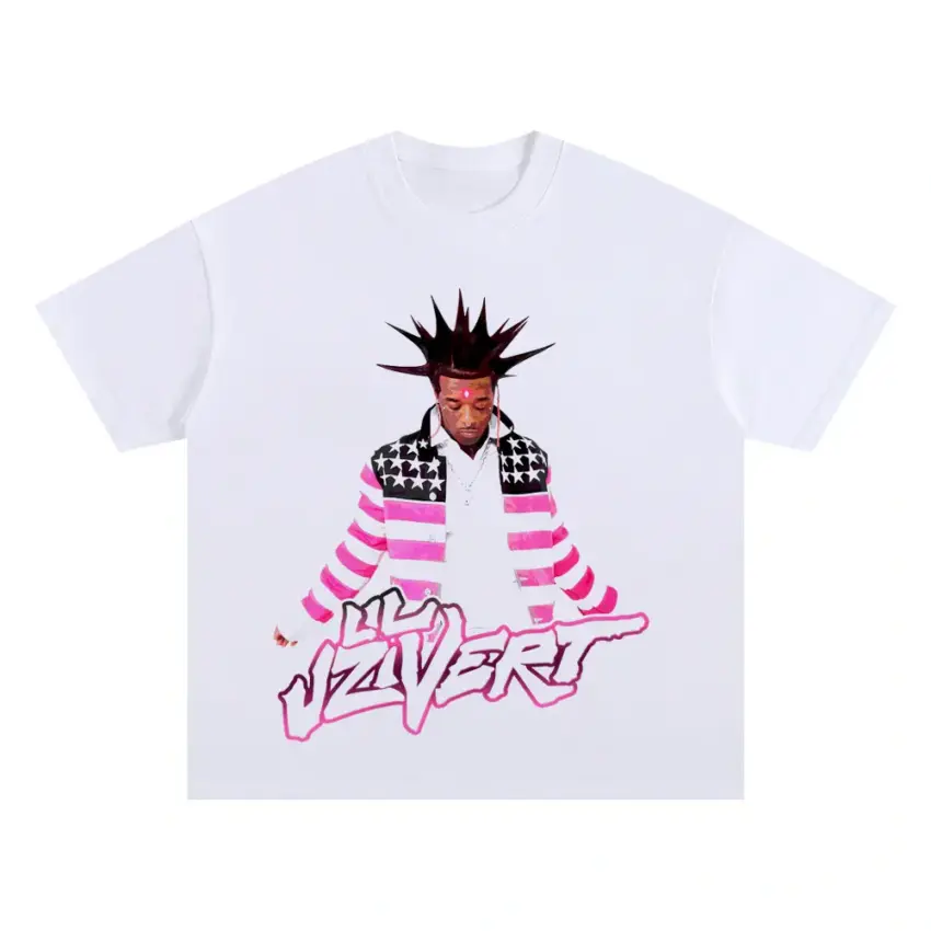 American Uzi Oversized White Graphic Tee