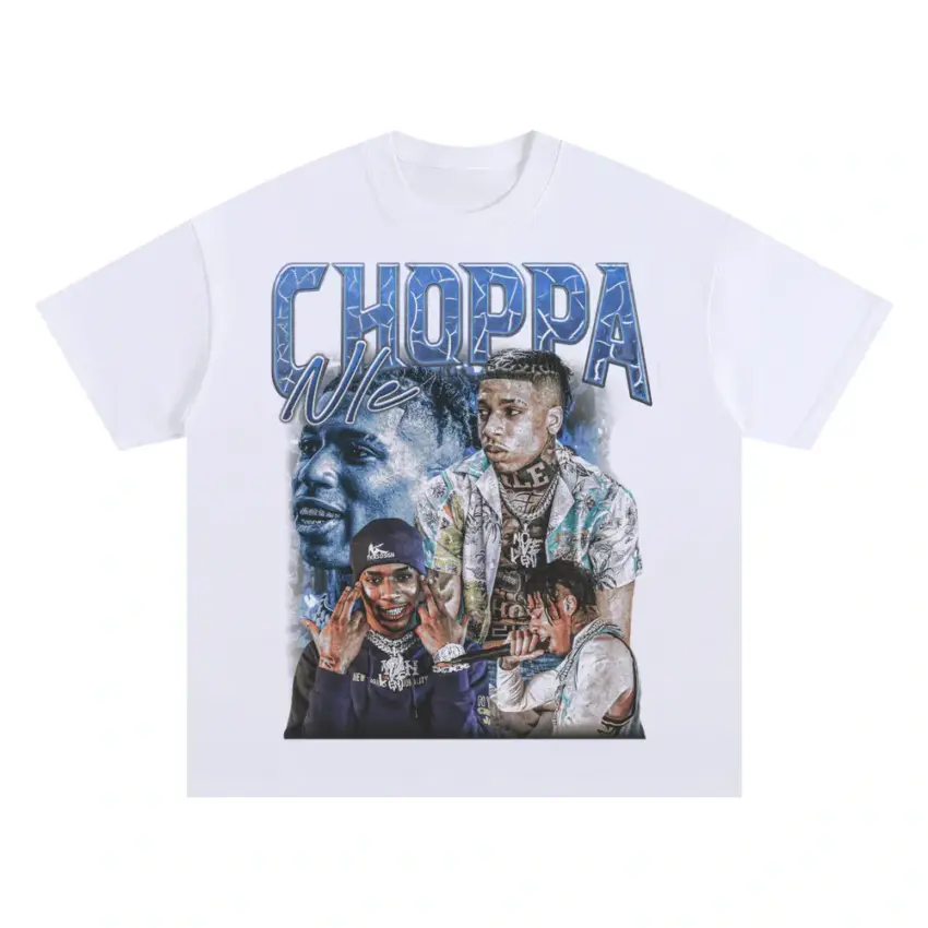 Choppa Vintage Flow Oversized White Graphic Tee