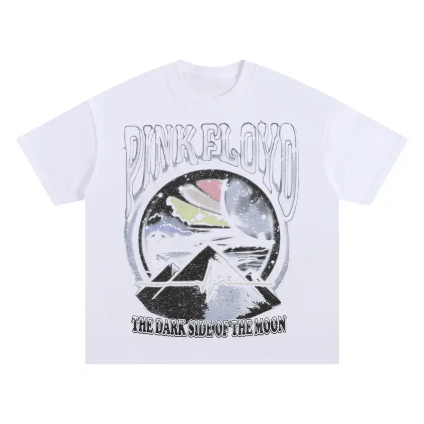 Cosmic Side Of The Moon Oversized White Graphic Tee