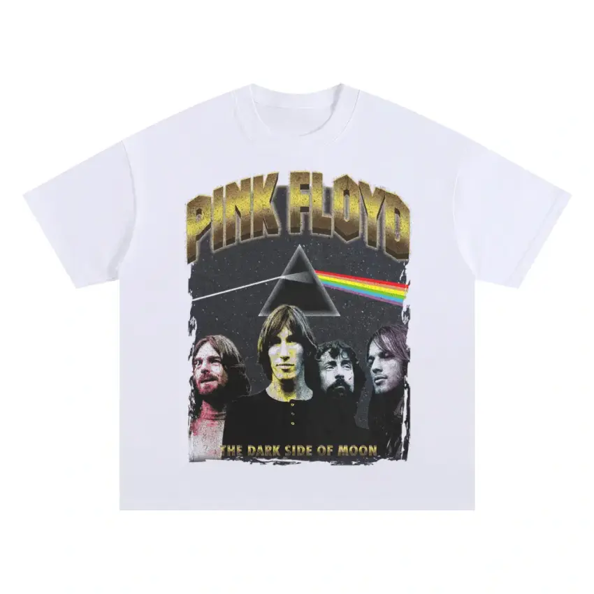 Dark Side Of The Prism Oversized White Graphic Tee