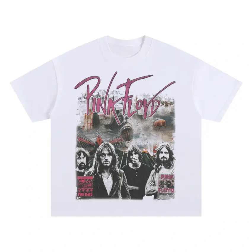Echoes Of Floyd Oversized White Graphic Tee